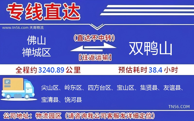 佛山禅城区到双鸭山物流公司 佛山禅城区到双鸭山物流公司