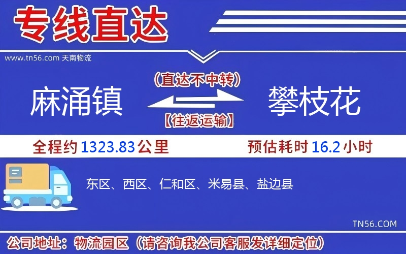 麻涌镇到攀枝花物流公司 麻涌镇到攀枝花物流公司