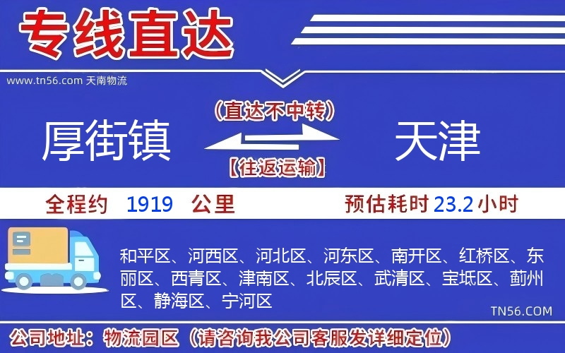 厚街镇到天津物流公司 厚街镇到天津物流公司