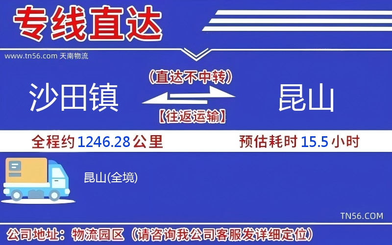 沙田镇到昆山物流公司