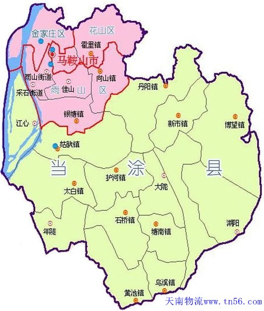 东莞到马鞍山市物流舆图